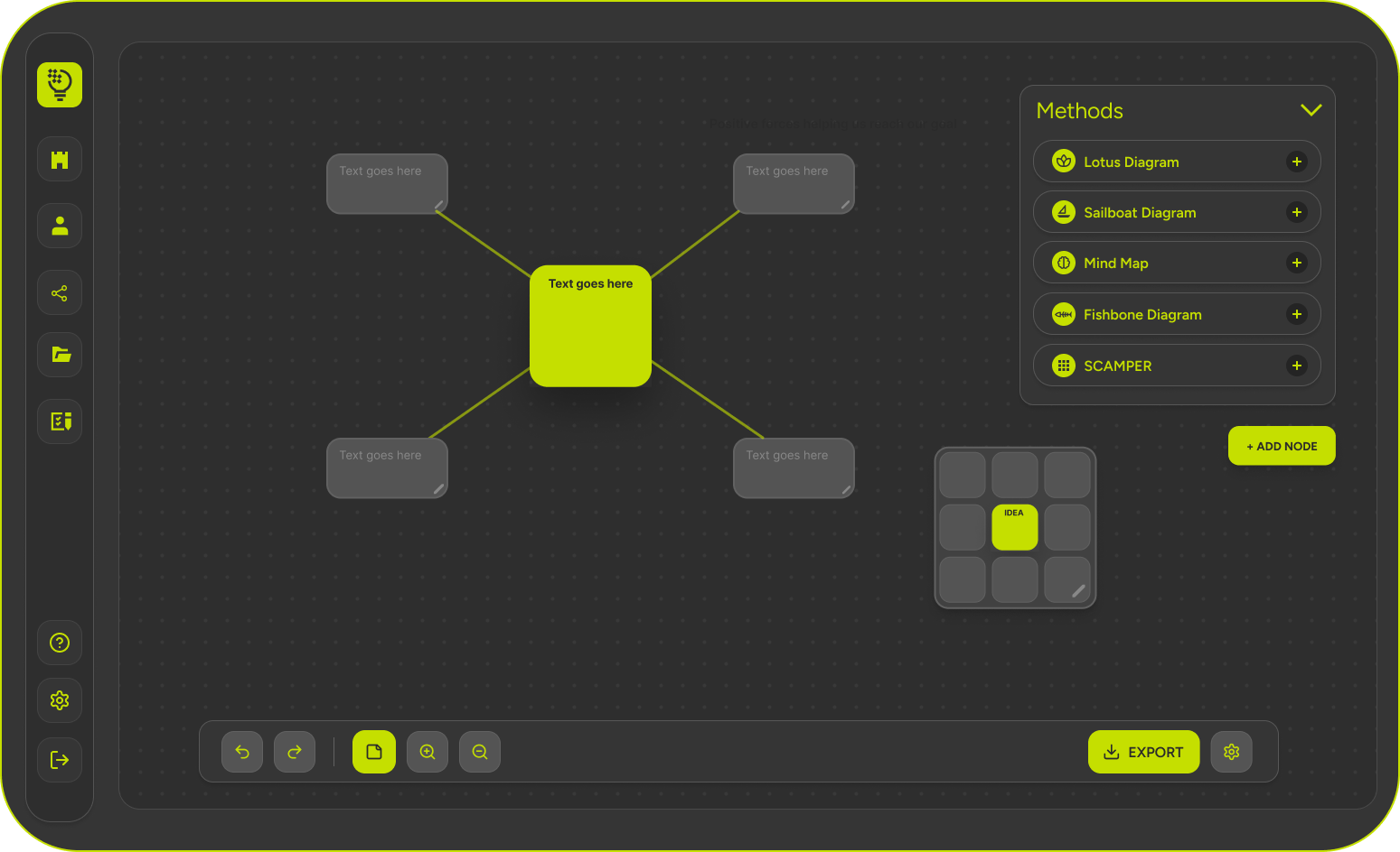 Freeform ideation interface